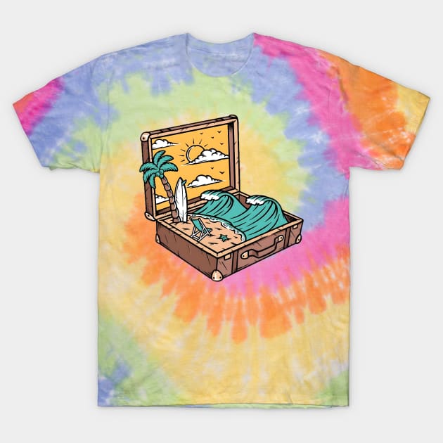 suitcase on the beach T-Shirt by Cotton Couture07